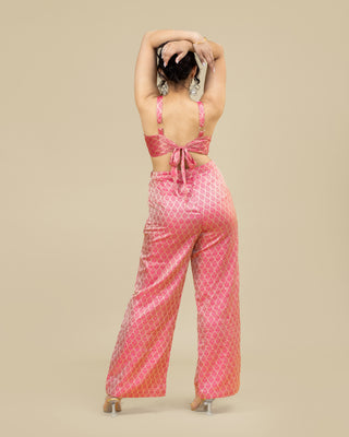 GULABI banarasi tie-back jumpsuit