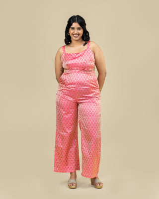 GULABI banarasi tie-back jumpsuit