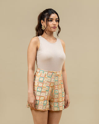 RANGEELA geometric sequin shorts