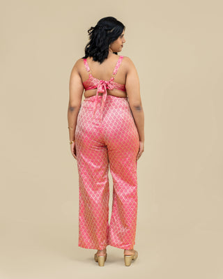 GULABI banarasi tie-back jumpsuit