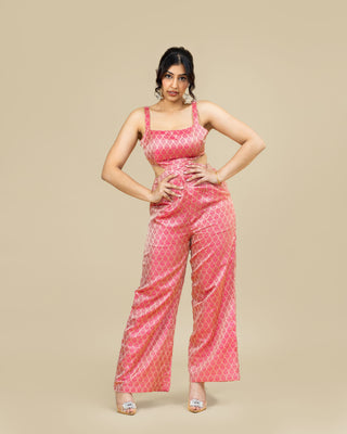 GULABI banarasi tie-back jumpsuit