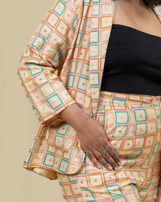 RANGEELA geometric sequin pants