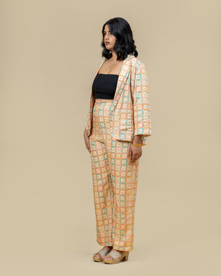 RANGEELA geometric sequin blazer