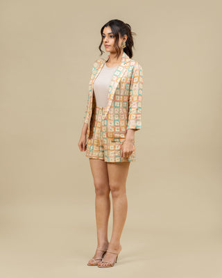 RANGEELA geometric sequin blazer